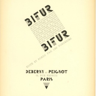 Cassandre, A. M.: Bifur Collotype from PUBLICITE PRESENTE PAR A.M. CASSANDRE. Paris: Charles Moreau, 1929.