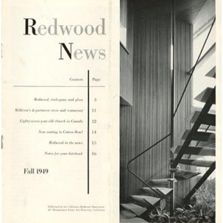 Jones, A. Quincy [California Redwood Association]: REDWOOD NEWS. San Francisco, Fall 1949.