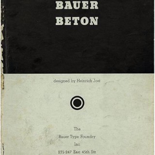 TYPE SPECIMEN. Heinrich Jost, Imre Reiner [Designer]: BAUER BETON. New York: Bauer Type Foundry, [c. 1936].
