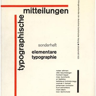 Tschichold, Jan: TYPOGRAPHISCHE MITTEILUNGEN, SONDERHEFT ELEMENTARE TYPOGRAPHIE. Mainz: H. Schmidt, 1986.