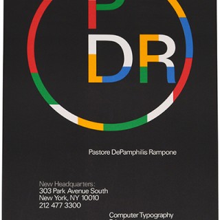 Rand, Paul: PASTORE DEPAMPHILIS RAMPONE NEW HEADQUARTERS. New York: Pastore Depamphilis, Rampone, 1987 Poster.