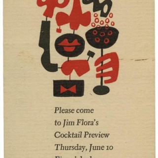 Flora, James [Jim]: JIM FLORA’S COCKTAIL PREVIEW. New York: The Composing Room/A-D Gallery, [1943].