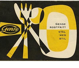 Gense: GENSE ROSTFRITT STAL MED STIL. Eskilstuna, Sweden: Gense, c. 1955. Gense Stainless Steel Flatware 24-page Booklet