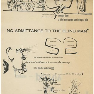 Petrov, Dimitri: NO ADMITTANCE TO THE BLIND MAN. New York: Hugo Gallery, n. d [circa 1945]. NO ADMITTANCE TO THE BLIND MAN: Dmitri Petrov  American Surrealist Exhibit Announcement.