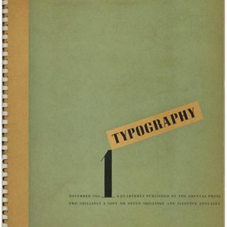 TYPOGRAPHY 1 – 8 [all published]. London: The Shenval Press, Winter 1936 – Summer 1939. Edited by Robert Harling.
