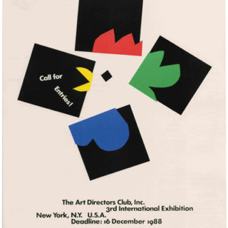 Rand, Paul: CALL FOR ENTRIES [poster title]. New York: The Art Directors Club, 1988. An unfolded and uncirculated example.
