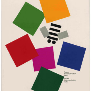 Rand, Paul: TOKYO COMMUNICATION ARTS /  OSAKA COMMUNICATION ARTS [poster title]. [Tokyo: Tokyo Communications Arts, 1990]. Inscribed to Gene and Helen Federico.