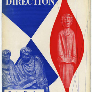 DIRECTION Volume 3, No. 3, March 1940. Paul Rand cover design; On The Migratious Trails: Songs and Text by Woodie Guthrie.