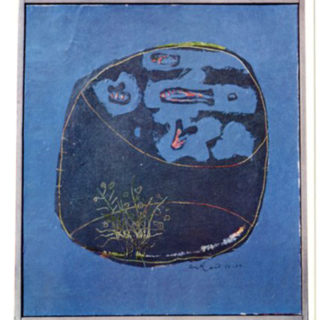 Rand, Paul: SEASON’S GREETINGS. [Weston, CT: Paul Rand, c. 1988]. Features a 4-color offset litho reproduction of a Fish Bowl painting, circa 1953.