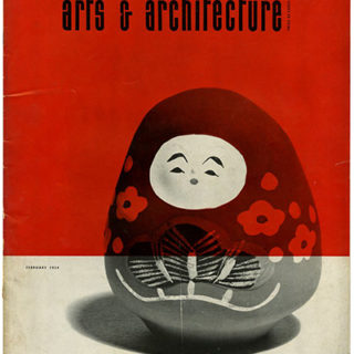 ARTS AND ARCHITECTURE, February 1954. Good Design—1954: Installation by Alexander Girard; Beatrice Wood Ceramics.