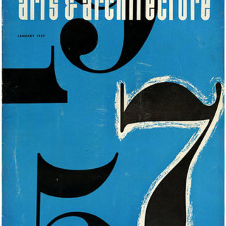 ARTS AND ARCHITECTURE, January 1957. Don Knorr, Harry Seidler, Gregory Ain, Charles Kratka.