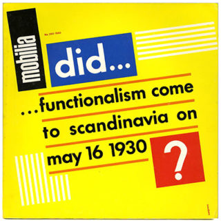 Mobilia no. 290, 1980. Kasper Heiberg; Scandinavian Functionalism 1930 Stockholm Exhibition.