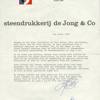 Steendrukkerij De Jong & Co.: LIBER AMICORUM [Steendrukkerij De Jong & Co, 1911 – 1971]. Hilversum, 1972.