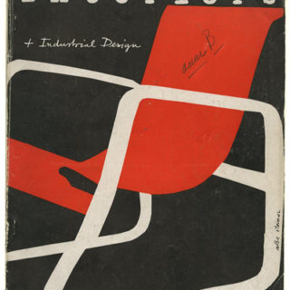 INTERIORS + INDUSTRIAL DESIGN February 1948. Albe Steiner cover design. New York: Whitney Publications, Volume 107, no. 7.
