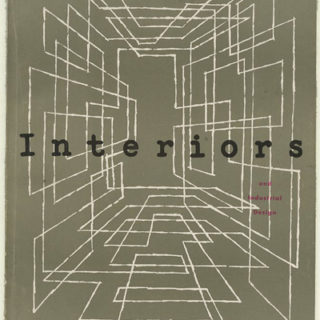 INTERIORS + INDUSTRIAL DESIGN May 1948. Ray Komai cover design. New York: Whitney Publications, Volume 107, no. 10.