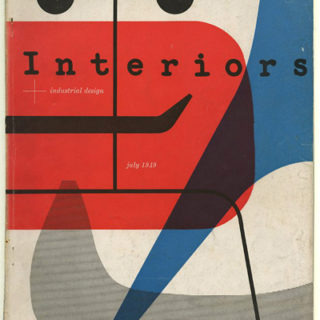 INTERIORS + INDUSTRIAL DESIGN July 1949. Irving Harper cover design. New York: Whitney Publications, Volume 108, no. 12.