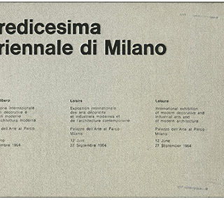 TRIENNALE. Massimo Vignelli [Designer]: TREDICESIMA TRIENNALE DI MILANO. Milan: Arti Grafiche Crespi, August 1964.