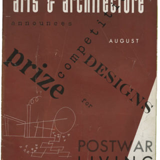 Eames, Ray [Cover Artist}: CALIFORNIA ARTS AND ARCHITECTURE, August 1943. Los Angeles: John D. Entenza, Volume 60, number 8.