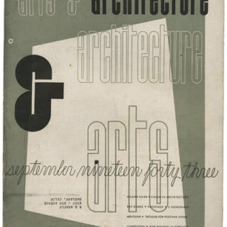 Eames, Ray [Cover Artist]: CALIFORNIA ARTS AND ARCHITECTURE, September 1943. Los Angeles: John D. Entenza, Volume 60, number 9.