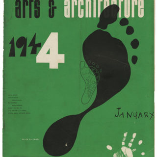 Eames, Ray [Cover Artist]: CALIFORNIA ARTS AND ARCHITECTURE, January 1944. Los Angeles: John D. Entenza, Volume 61, number 1.