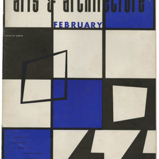 Eames, Ray [Cover Artist]: ARTS AND ARCHITECTURE, February 1944. Los Angeles: John D. Entenza, Volume 61, number 2.