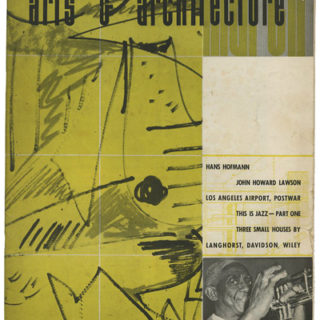 Eames, Ray [Cover Artist]: ARTS AND ARCHITECTURE, March 1944.  Los Angeles: John D. Entenza, Volume 61, number 3.