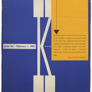 Knoll Associates, Inc.: PRICE LIST — FEBRUARY 1, 1955. New York: Knoll Associates, Inc., February 1955.