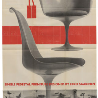 Matter, Herbert [Designer]: “Single Pedestal Furniture Designed by Eero Saarinen [poster title].” New York: Knoll Associates, [1957].