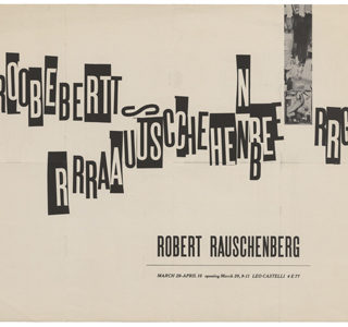 RAUSCHENBERG, ROBERT. Anita Ventura [Designer]: ROBERT RAUSCHENBERG [exhibition mailer]. New York: Leo Castelli Gallery, [1960].