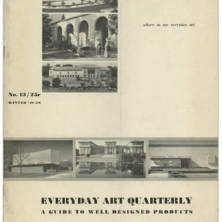 EVERYDAY ART QUARTERLY 13 [A Guide To Well Designed Products]. Minneapolis: Walker Art Center, Winter 1949/1950.