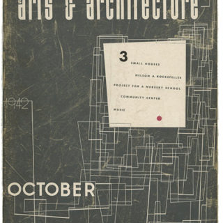 CALIFORNIA ARTS AND ARCHITECTURE, October 1942. Ray Eames [Cover Designer], A Lucia Eames (aged eleven) Construction: Full-page photograph by Charles Eames.