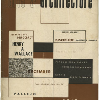 CALIFORNIA ARTS AND ARCHITECTURE, December 1942. Ray Eames [Cover Designer], Long Beach Municipal Airport Murals and Mosaics by Grace Clements.