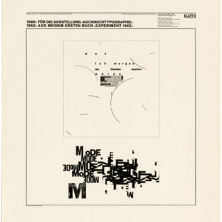 Weingart, Wolfgang: BLATT 6  [series 1 Dokumentation 1960-1970 / Arbeiten von  W. Weingart ICTA, Auflage: 60 Exemplare]. Basle: W. Weingart, Oktober 1971.