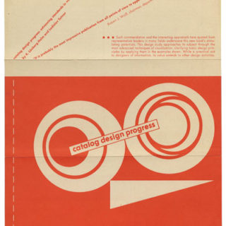 Sutnar, Ladislav: CATALOG DESIGN PROGRESS [sales brochure]. New York: Sweet’s Catalog Service, [F. W. Dodge Corporation, 1950].