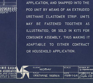 KAGAN, Vladimir. Designer’s Portfolio of Urethane Foam Construction Techniques. [New York, Vladimir Kagan Design Associates and Mobay Chemical Company, February 1, 1964].