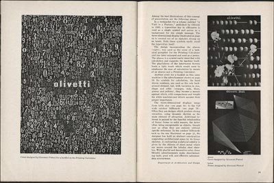 OLIVETTI: DESIGN IN INDUSTRY. The Museum of Modern Art  Bulletin, Vol. XX, No. 1, Fall 1952. Special Issue designed by Leo Lionni.