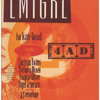 EMIGRE 9 [4AD].  Berkeley, CA: Emigre, 1988. Original edition [6,000 copies]. Rudy VanderLans and Zuzana Licko.