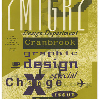 EMIGRE 10 [Cranbrook]. Berkeley, CA: Emigre, 1988. Glenn Suokko [Editor/Art Director].