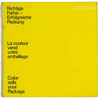 ABC VERLAG. J.-P. Favre: COLOR SELLS YOUR PACKAGE [Richtige Farbe Erfolgreiche Packung  / La Couleur Vend Votre Emballage]. Zürich, 1969.