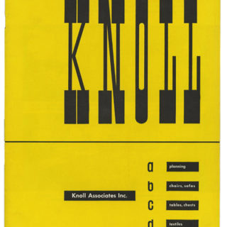 KNOLL. Ladislav Sutnar [Designer]: KNOLL ASSOCIATES: A B C D [Planning, Chairs, Sofas,Tables, Chests, Textiles]. New York: Knoll Associates, n. d. [1954].
